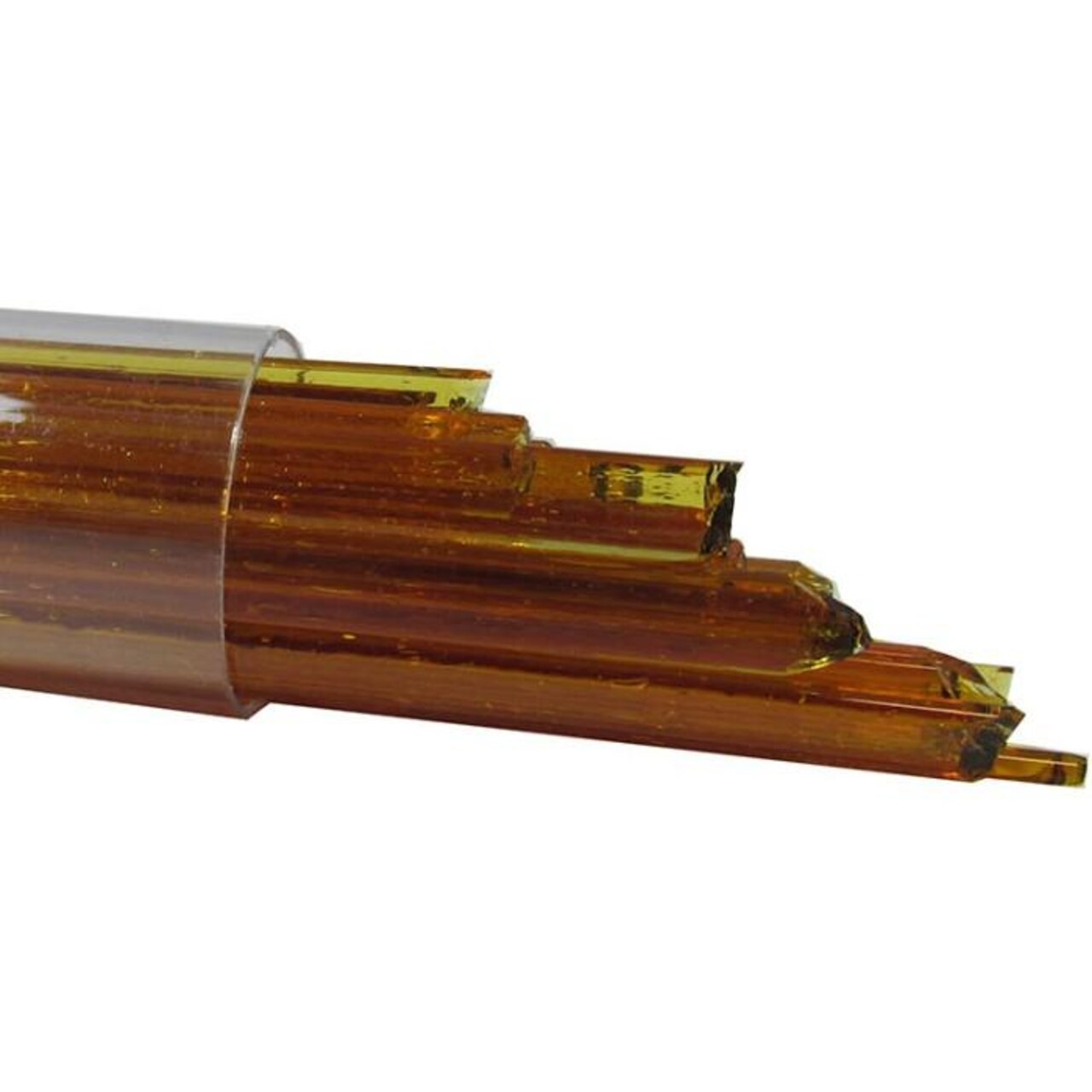 Oceanside Noodles Approx.3/16"W.x17"L. Med. Amber Transparent 5OZ. Tube 96 COE.